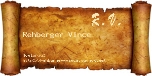 Rehberger Vince névjegykártya