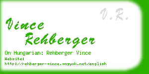 vince rehberger business card